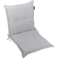 DiscountDeal24 LILENO HOME Gartenstuhl Auflagen als [1er Set - Niedriglehner] in Silber Y - bequeme Liegen als Sitzauflagen für Gartenmöbel - Stuhlkissen für Gartenstühle und Klappstühle MAR