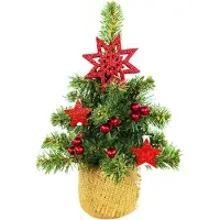 LAALU Geschmückter künstlicher Weihnachtsbaum mit 24 Ornamenten TINY 6 im Topf 25 cm