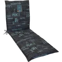 DiscountDeal24 LILENO HOME Sonnenliege Auflage als [1er Set - Rollliege] in Letters Anthrazit - Gartenliegen Auflage perfekt für Strandliege - Polster Auflage für Gartenliege (188x60x5cm)