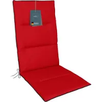 DiscountDeal24 LILENO HOME Gartenstuhl Auflagen als [1er Set - Hochlehner] in Rot + Keder Grau - bequeme Liegen als Sitzauflagen für Gartenmöbel - Stuhlkissen für Gartenstühle und Klappstühle