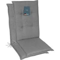 DiscountDeal24 LILENO HOME Gartenstuhl Auflagen als [2er Set - Hochlehner] in Hellgrau - bequeme Liegen als Sitzauflagen für Gartenmöbel - Stuhlkissen für Gartenstühle und Klappstühle