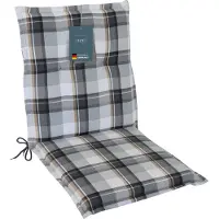DiscountDeal24 LILENO HOME Gartenstuhl Auflagen als [1er Set - Niedriglehner] in Karo Grau - bequeme Liegen als Sitzauflagen für Gartenmöbel - Stuhlkissen für Gartenstühle und Klappstühle