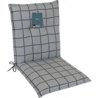 DiscountDeal24 LILENO HOME Gartenstuhl Auflagen als [1er Set - Niedriglehner] in Yacht-Karo Hellgrau - bequeme Liegen als Sitzauflagen für Gartenmöbel - Stuhlkissen für Gartenstühle und Klappstühle