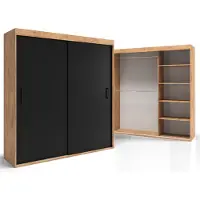 O-sofa Schiebeschrank 160 Garderobenböden Stangen mit Zubehör Denver VSZ06
