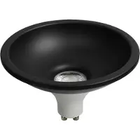 NCC-Licht LED Leuchtmittel Deep-Deco Reflektor Weiß 8W GU10 820lm warmweiß 3000K 36° + Ring Schwarz ES111
