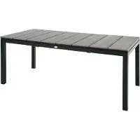 Di volio Gartentisch BARLETA aus Aluminium in Holzoptik 200/250/300 cm (grau)