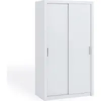 Ravio Schiebetürenschrank Zenit 120 cm, Zwei-Türen Garderobenschrank, Kleiderschrank (Farbe: Weiß, ohne Spiegel)