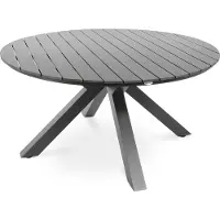 Di volio Gartentisch Ravello ø 150 cm, rund - schwarz - Gartentisch - wetterfest & langlebig, aus Kunstholz und Aluminium