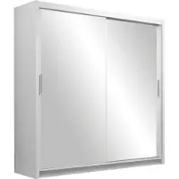 AGMAT-FURNITURE Schwebetürenschrank Paris 203, 2 Türen Kleiderschrank mit 2 Spiegel, Moderne Garderobe, Schrank in Größe: 203 x 215 x 61 cm