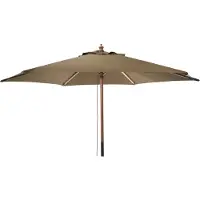 Progarden Gartenschirm aus Holz 250 cm, natürliche Holzfarbe, mit UV30+ Schutz und Windschutz-Belüftung