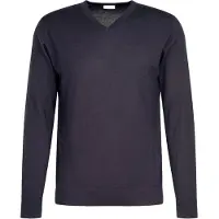 Seidensticker Pullunder "Schwarze Rose", Herren, Gr. M, dunkelblau, 100% Wolle, unifarben, regular fit, V-Ausschnitt, Pullover Pullunder, 1/1 V-Neck Uni