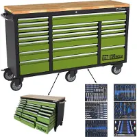 Baumarktplus Werkstattwagen Deluxe XXL 254tlg. 161x92,5 cm 20 Schubladen Rollenschrank Werkzeugwagen