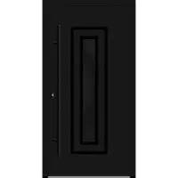 Haustuerenland.de Aluminium Haustür "FRAUKE" 82 mm RC2 BLACKLINE Tiefschwarz RAL 9005 beidseitig innen öffnend DIN links