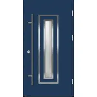 Haustuerenland.de Aluminium Haustür "FRAUKE" 82 mm RC2 Saphirblau RAL 5003 beidseitig außen öffnend DIN rechts