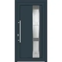 Haustuerenland.de Aluminium-Kunststoff Haustür nach Maß "LAURETTE" 71 mm Anthrazit RAL 7016 innen öffnend DIN links