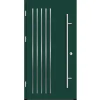 Haustuerenland.de Flügelüberdeckende Aluminium Haustür "NAOMI" 82 mm RC2 Moosgrün RAL 6005 beidseitig außen öffnend DIN links