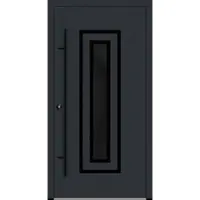 Haustuerenland.de Aluminium Haustür "FRAUKE" 82 mm RC2 BLACKLINE Anthrazit RAL 7016 beidseitig innen öffnend DIN links