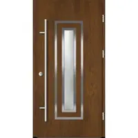 Haustuerenland.de Aluminium Haustür "FRAUKE" 82 mm RC2 Golden Oak holzähnlich beidseitig außen öffnend DIN rechts