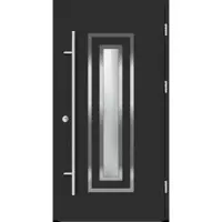 Haustuerenland.de Aluminium Haustür "FRAUKE" 82 mm RC2 Anthrazit Eisenglimmer DB 703 beidseitig außen öffnend DIN rechts
