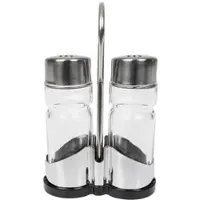 Gastronoble APS Salz und Pfeffer Menage "Economic" | Glas und Edelstahl | 5 Sets