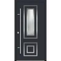 Haustuerenland.de Aluminium Haustür "YVONNE" 82 mm RC2 Anthrazit RAL 7016 beidseitig innen öffnend DIN links