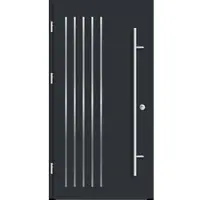 Haustuerenland.de Flügelüberdeckende Aluminium Haustür "NAOMI" 82 mm RC2 Anthrazit RAL 7016 beidseitig außen öffnend DIN links