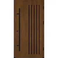 Haustuerenland.de Flügelüberdeckende Aluminium Haustür "NAOMI" 82 mm RC2 BLACKLINE Golden Oak holzähnlich beidseitig außen öffnend DIN rechts