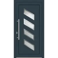 Haustuerenland.de Aluminium-Kunststoff Haustür nach Maß "ELLEN" 71 mm Anthrazit RAL 7016 beidseitig innen öffnend DIN links