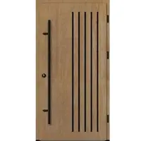 Haustuerenland.de Flügelüberdeckende Aluminium Haustür "NAOMI" 82 mm RC2 BLACKLINE Turner Oak holzähnlich beidseitig außen öffnend DIN rechts