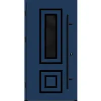 Haustuerenland.de Aluminium Haustür "YVONNE" 82 mm RC2 BLACKLINE Saphirblau RAL 5003 beidseitig außen öffnend DIN links