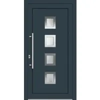 Haustuerenland.de Aluminium-Kunststoff Haustür nach Maß "FABIENNE" 71 mm Anthrazit RAL 7016 innen öffnend DIN links