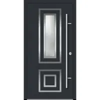 Haustuerenland.de Aluminium Haustür "YVONNE" 82 mm RC2 Anthrazit RAL 7016 beidseitig innen öffnend DIN rechts