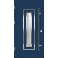 Haustuerenland.de Aluminium Haustür "FRAUKE" 82 mm RC2 Saphirblau RAL 5003 beidseitig außen öffnend DIN links