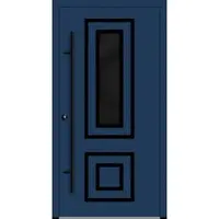 Haustuerenland.de Aluminium Haustür "YVONNE" 82 mm RC2 BLACKLINE Saphirblau RAL 5003 beidseitig innen öffnend DIN links