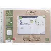 Exacompta Beutel mit 50 Prospekthüllen, genarbt, Recycling-PP 90, für A3, Forever
