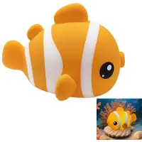 Dopwii Nachtlicht Kinder Clownfisch, Nachtlampe Dimmbar Timer, Touch-Steuerung Silikon Nachtlicht Baby, USB-Aufladbar, Cute Nachtlicht Kinderzimmer Deko