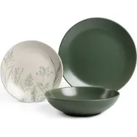 Homla Geschirr BARI grün mit Blumenmotiv 18tlg.