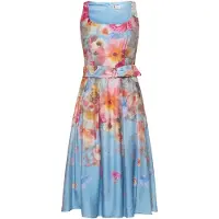 Vera Mont Cocktailkleid mit Blumenprint in Blue/Rosé | Gr.: 44