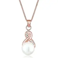 Elli Collana Infinity con Perla e Cristalli
