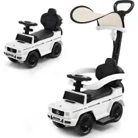 Costway Mercedes Benz Kinderfahrzeug, Fuß-zu-Boden-Spielzeug für 1-3 Jahre alte Kinder Weiß