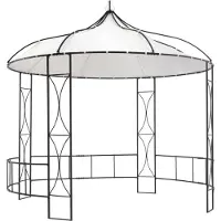vidaXL “2026 Moderne“Pavillon 300 x 290cm Weiß Rund - Pavillons & Partyzelte Designermöbel 8096136