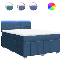Syfax Boxspringbett mit Matratze Blau 140x190 cm Stoff