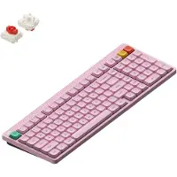 NUPHY Node 100 Kabellose Mechanische Tastatur Low Profile, ANSI US, Bluetooth, 2.4GHz,USB-C, Light Pink, Red nano