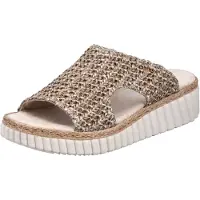 Rieker 6928060 692 Damenschuhe Sandalen Bequem Pantolette Beige Freizeit