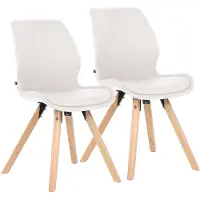 CLP Esszimmerstuhl 2er Set gepolstert Luna, moderner Polsterstuhl mit Rückenlehne weiß Material Kunststoff