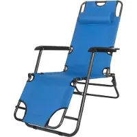 Springos Relaxliege Strandliege Sonnenliege Liegestuhl Gartenliege klappbar - Blau