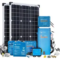 Offgridtec Mobil VeCore S 100W 1280Wh Wohnmobil Solaranlage inkl. MultiPlus12/800/35 Wechselrichter, Batterieladegrät und Laderegler - weiß