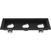 LEDVION - Einbaustrahler led Spot Schwarz dreifach Rechteck, 270x100 mm, dimmbar, neigbar, GU10 -Anpassung, Aluminium, IP20