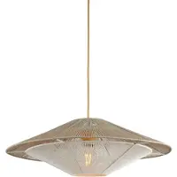 Good&Mojo - Hängeleuchte Lumbini - Beige - Ø60x250cm Hängelampe - Esstischlampe - Wohnzimmerlampe - Schlafzimmerlampe - Wohnzimmer