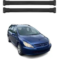 Omac Dachträger Grundtäger für Peugeot 307 Kombi 2002-2008 75kg Alu Schwarz 2 tlg